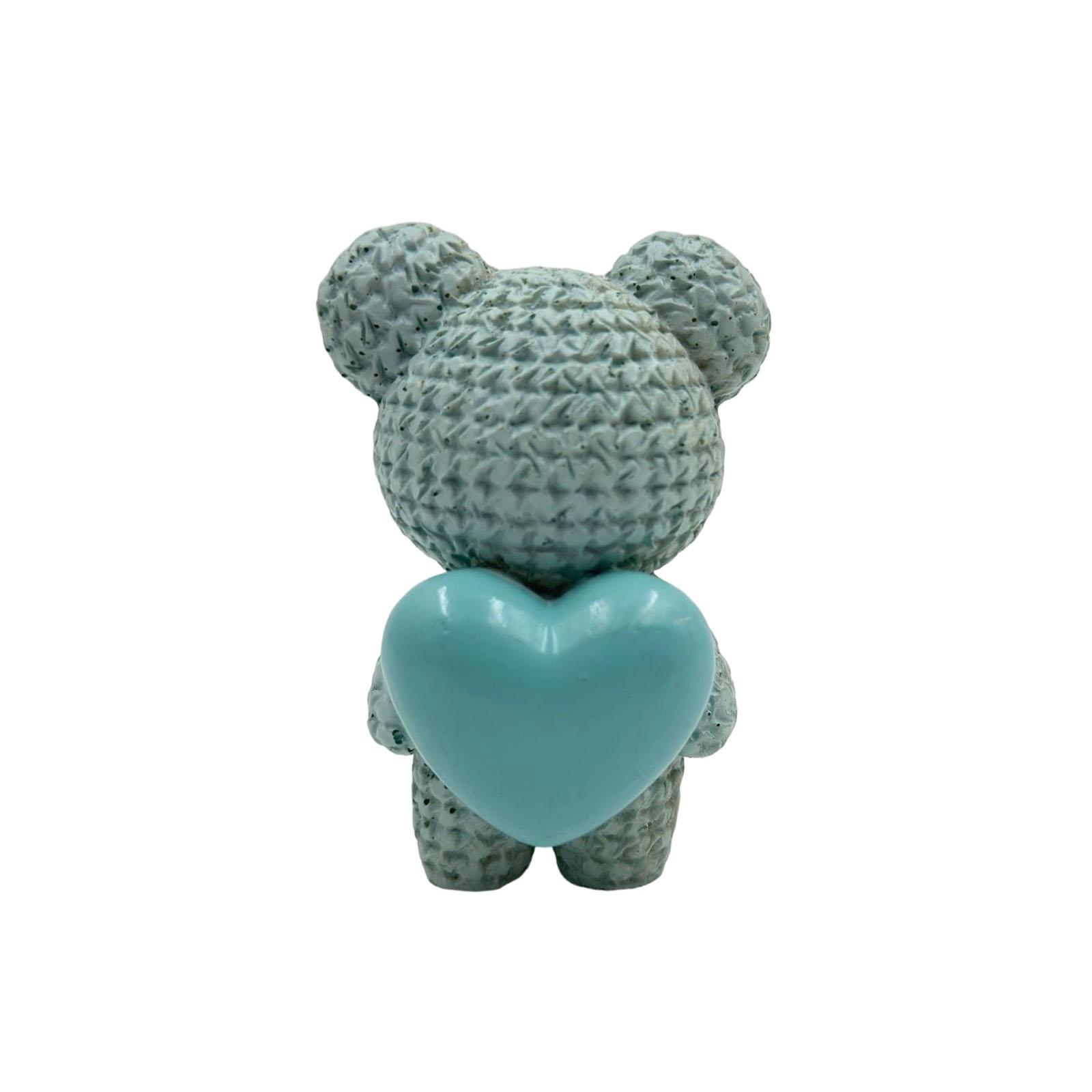 

Resin Heart Shaped Bear Figurine, Adorable Desktop Decoration, Perfect For Bedrooms And Desks. One Size синий