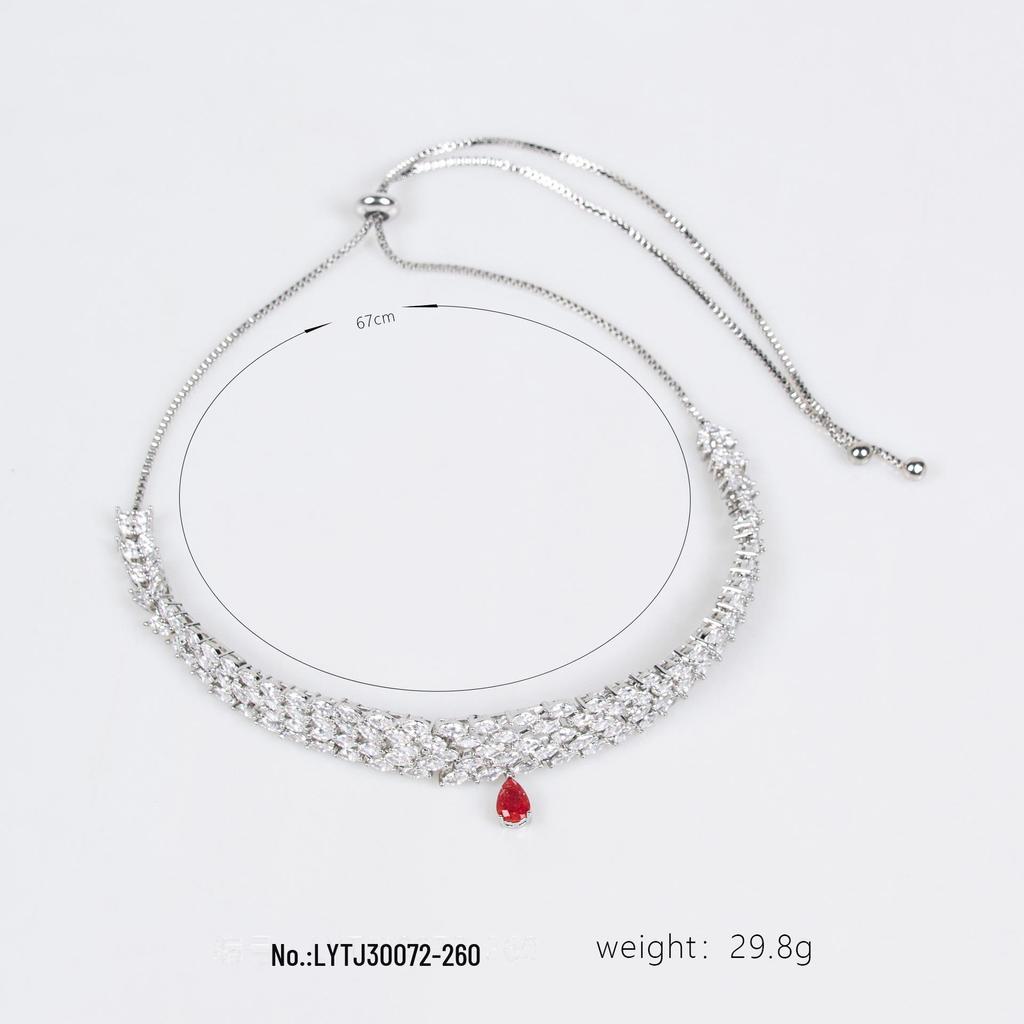 Liang Yaliren Europäisches und amerikanisches Zirkon-Halsketten- und Armband-Brautschmuck-Set für Weihnachten und Hochzeit