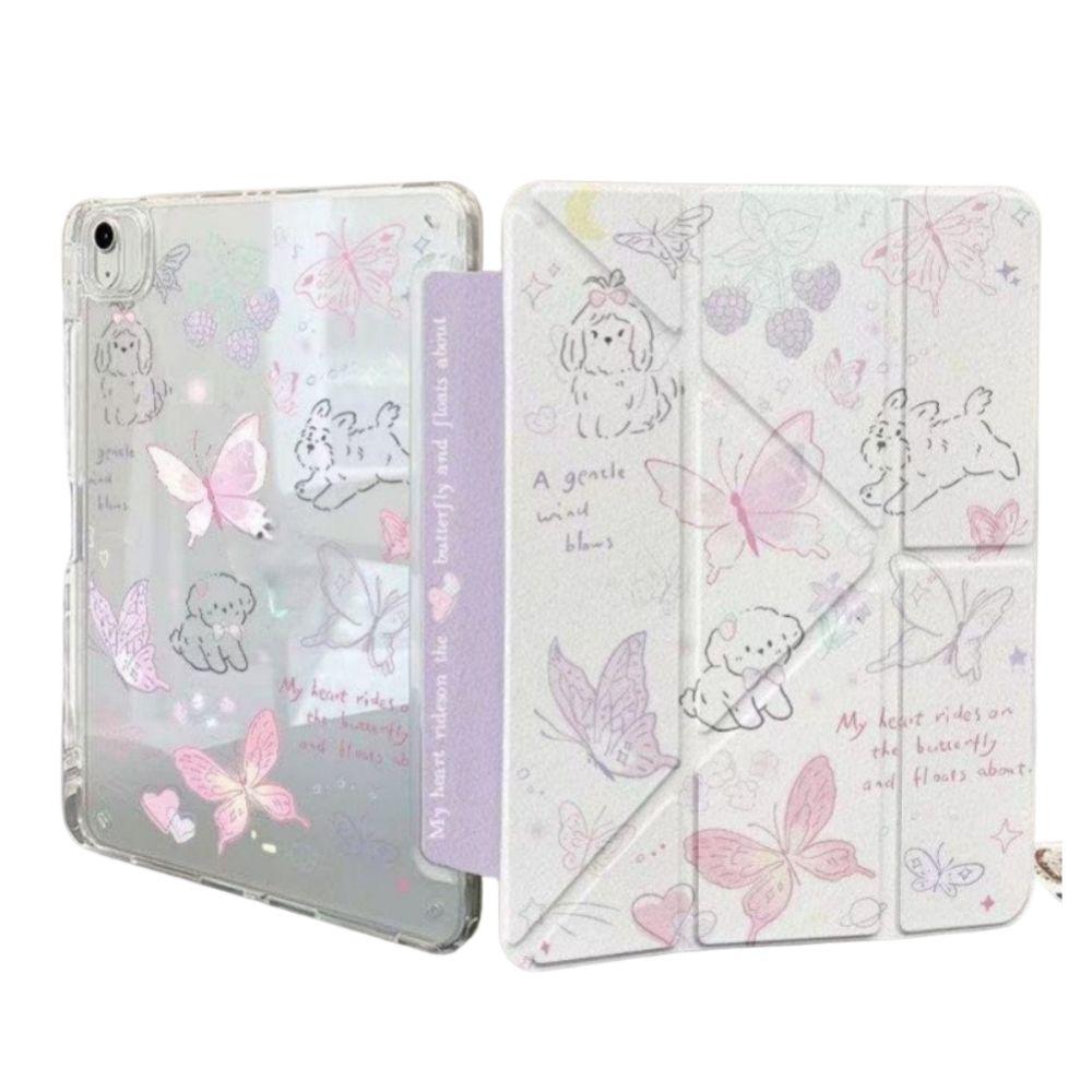 Soft TPU Tablet Case Drop-proof Y-fold Stand Case for iPad 5 6 7 8 9 10/Air 1 2 3 4 5 6/Pro 2024