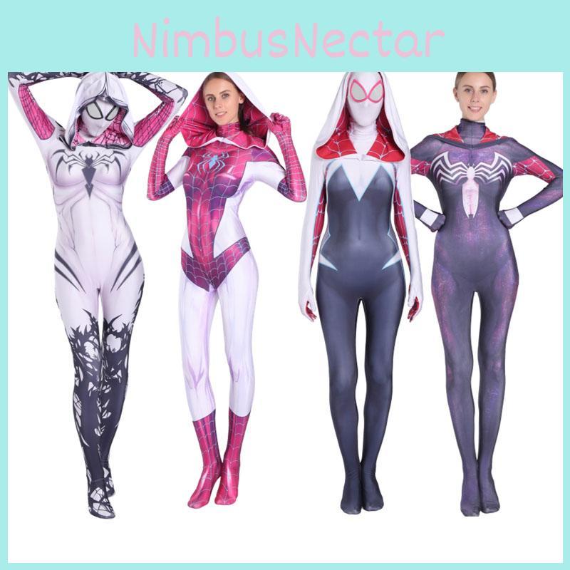 Stylish Spider Gwen Stacy Costume For Women Featuring Unique Spider-man Design For Halloween