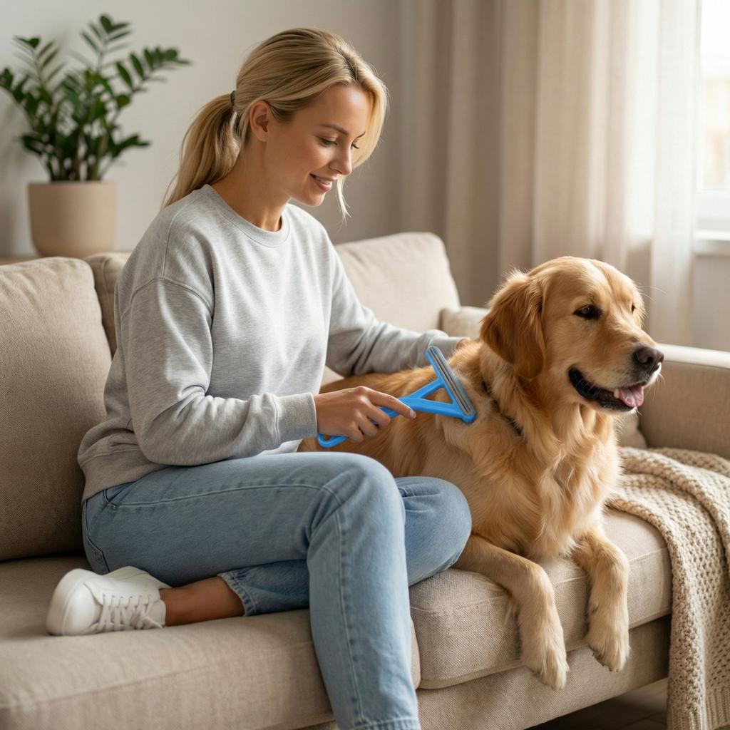 Double Sided Pet Hair Remover Brush for Dog Furniture Clothes Carpet