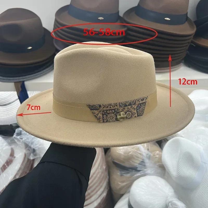 Autumn And Winter New British Style Wool Light Luxury Top Hat Women'S Fashion Ethnic Style Jazz Hat Men'S Retro Gentleman'S Hat