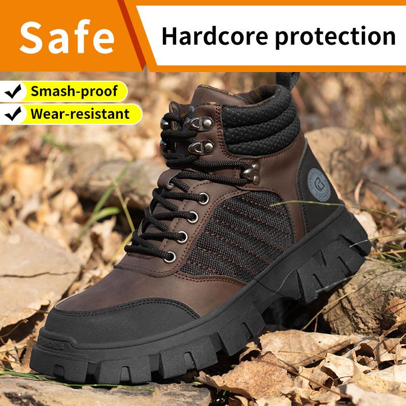 Work Safety Platform Boots Men Work Shoes Steel Toe Safety Shoes Men Indestructible Boots Anti-puncture Work Sneakers Male