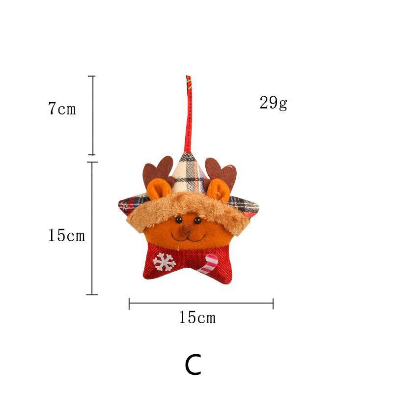 Christmas Santa Claus Elk Doll Christmas Tree Creative Decorations Pentagram Pendant Plush Toys