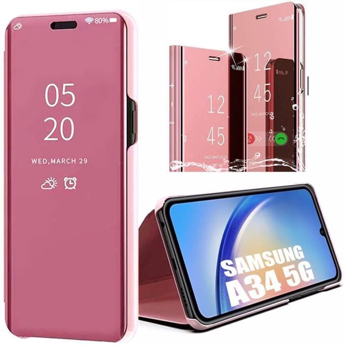 Coque de protection - BOOLING - Samsung Galaxy A34 5G - Rose - Protection 360 Degré - Élégante