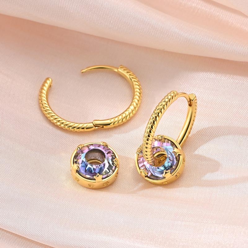 925 Silver Hoops Earrings Starlight Crystal Pearl Bow Sun and Moon Earring With Zirconia Fashion Jewelry for Women Girl