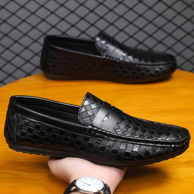 Mode Echtes Leder Luxusmarke Italienische Herren Slipper Herren Freizeitschuhe Atmungsaktiv Slip-on Herren Fahrschuhe Mokassins Chaussure Homme