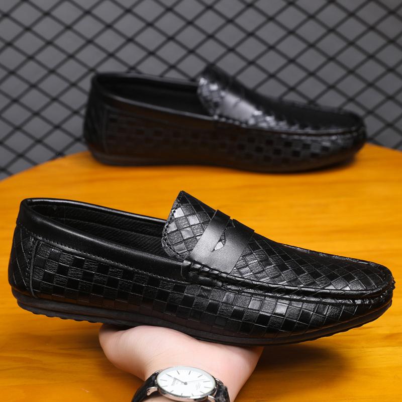 Fashion Genuine Leather Luxury Brand Italian Men Loafers MenCasual Shoes Breathable Slip On Men Driving Shoes  Moccasins Chaussure Homme
