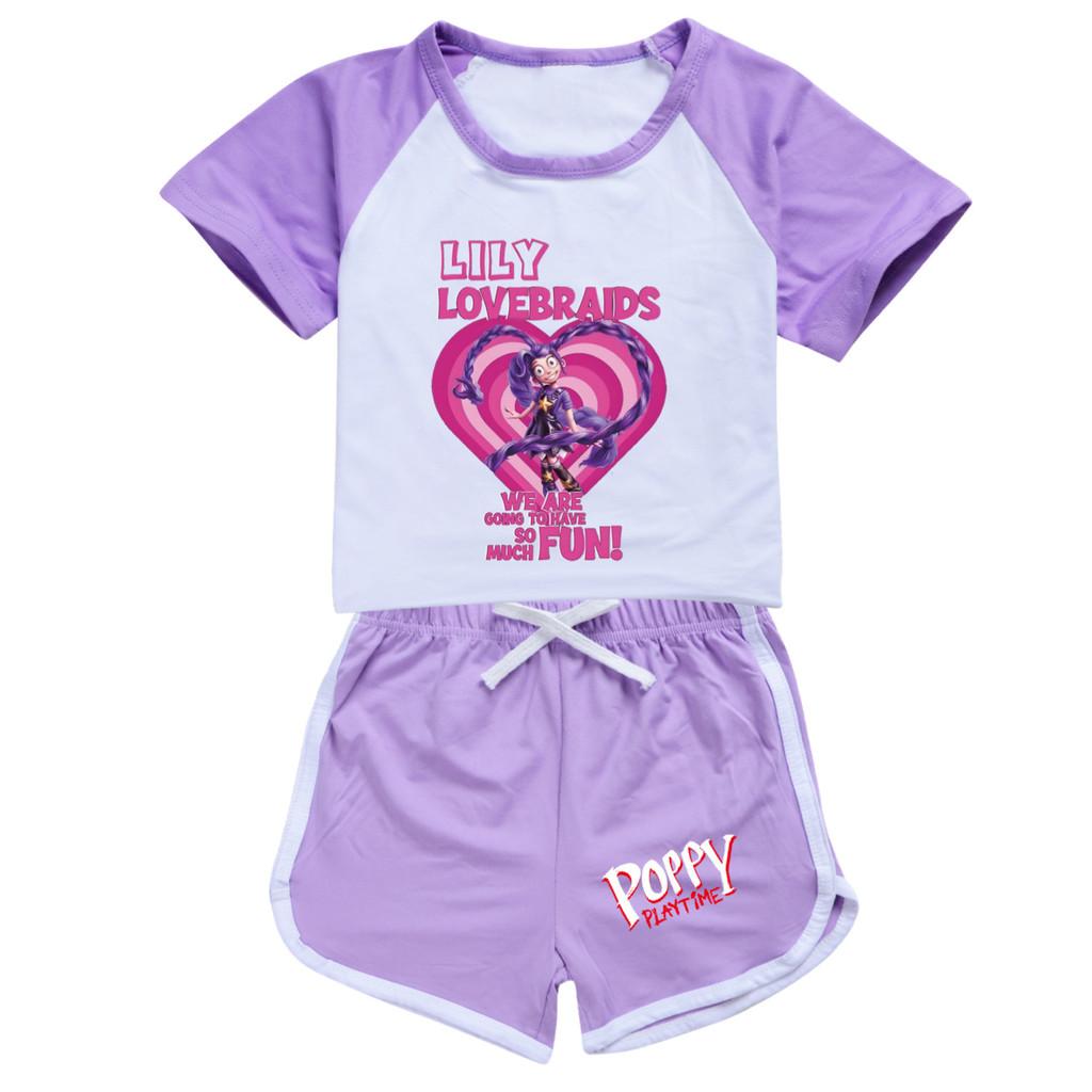5580 Kids Girls Bobi Time Lily Printed Tracksuit Top Pants T-shirt Shorts Set