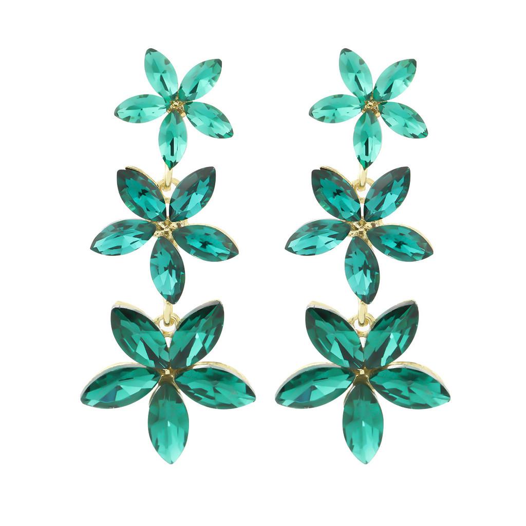 Elegant Floral Petal Drop Earrings With Gold Alloy For Evening Wear And Fashion Jewelry