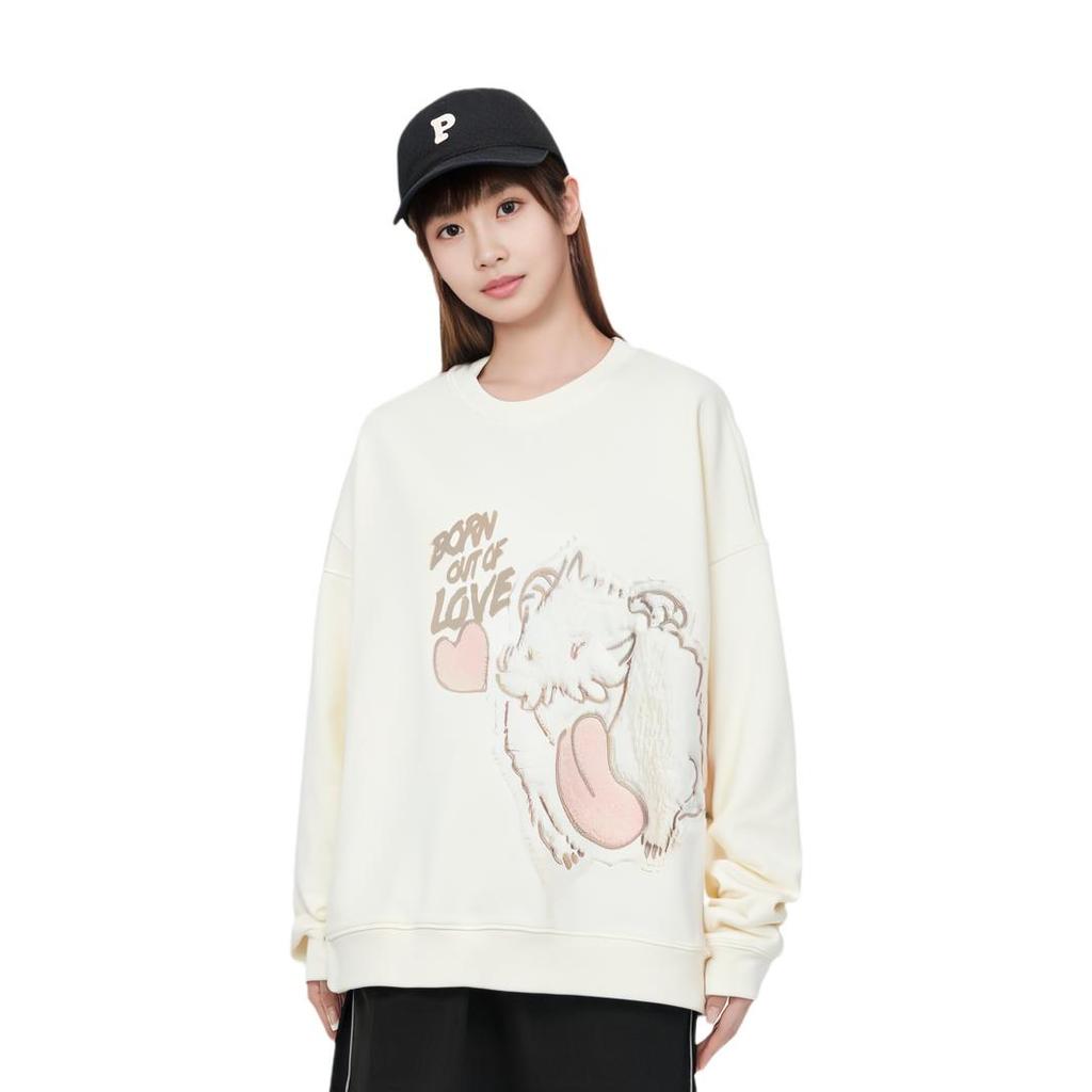 LI-NING AWDTE88-1 Unisex Badfive Loose Fit Long Sleeve Pullover Sweatshirt