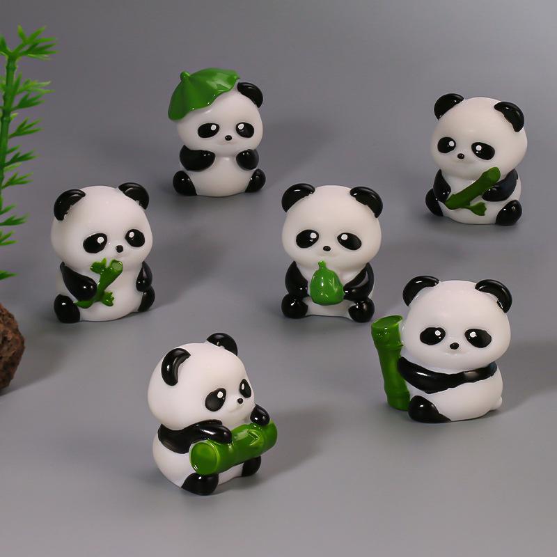 In Stock Hot-Selling Panda Doll Resin Craft Ornament for Micro Landscape Decor