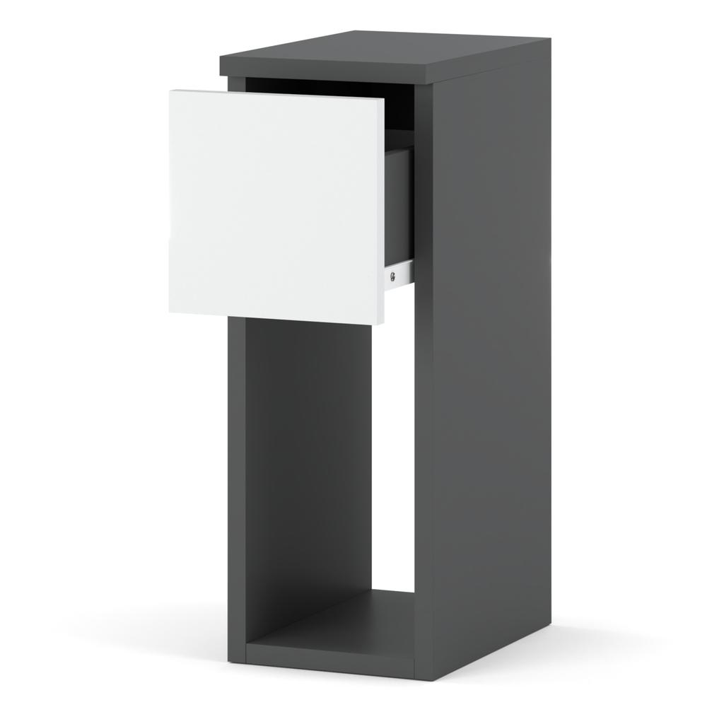 Narrow Bedside Cabinet 20Cm Grey White Bedside Table For Bedroom Nakastlik Loft