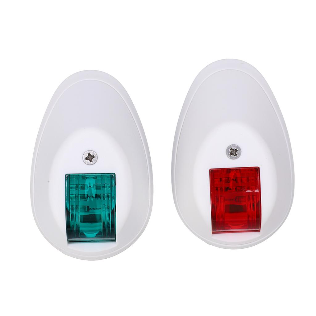 1Pair Yacht Signal Light 3W Boat Navigation Lights Marine Bow Lamps Red Green Light for Sailing DC12V‑24VWhite