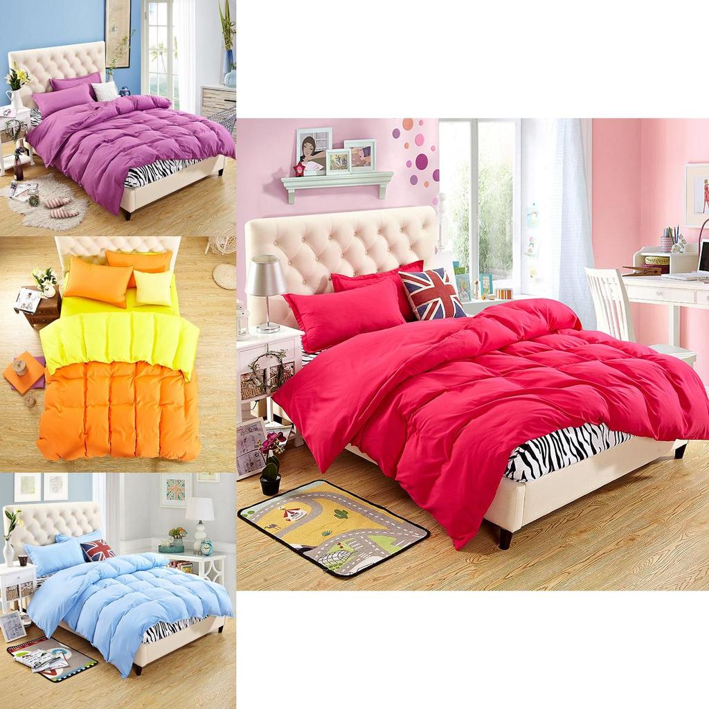 Elegant And Timeless Bedroom Pure Color Duvet Cover Pillowcases Quilt Cover Bedding Set