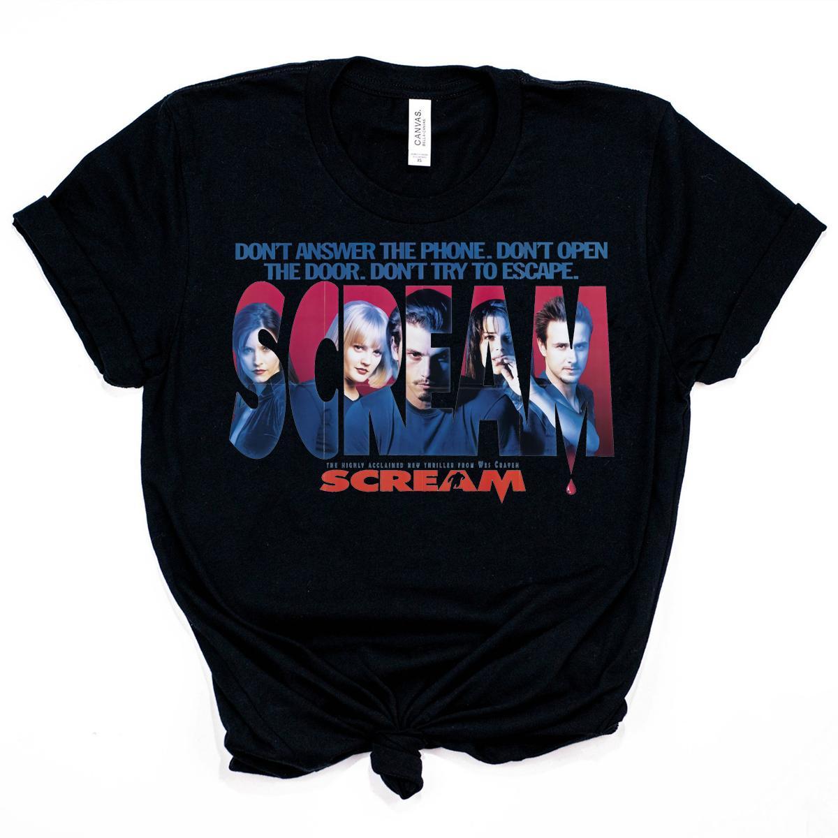 

2026 Scream Movie T-shirt Retro 90s Horror Film Shirt Aesthetic Vintage Shirts Unisex Gothic Style Tees Hipster Summer Tops -... S разноцветный