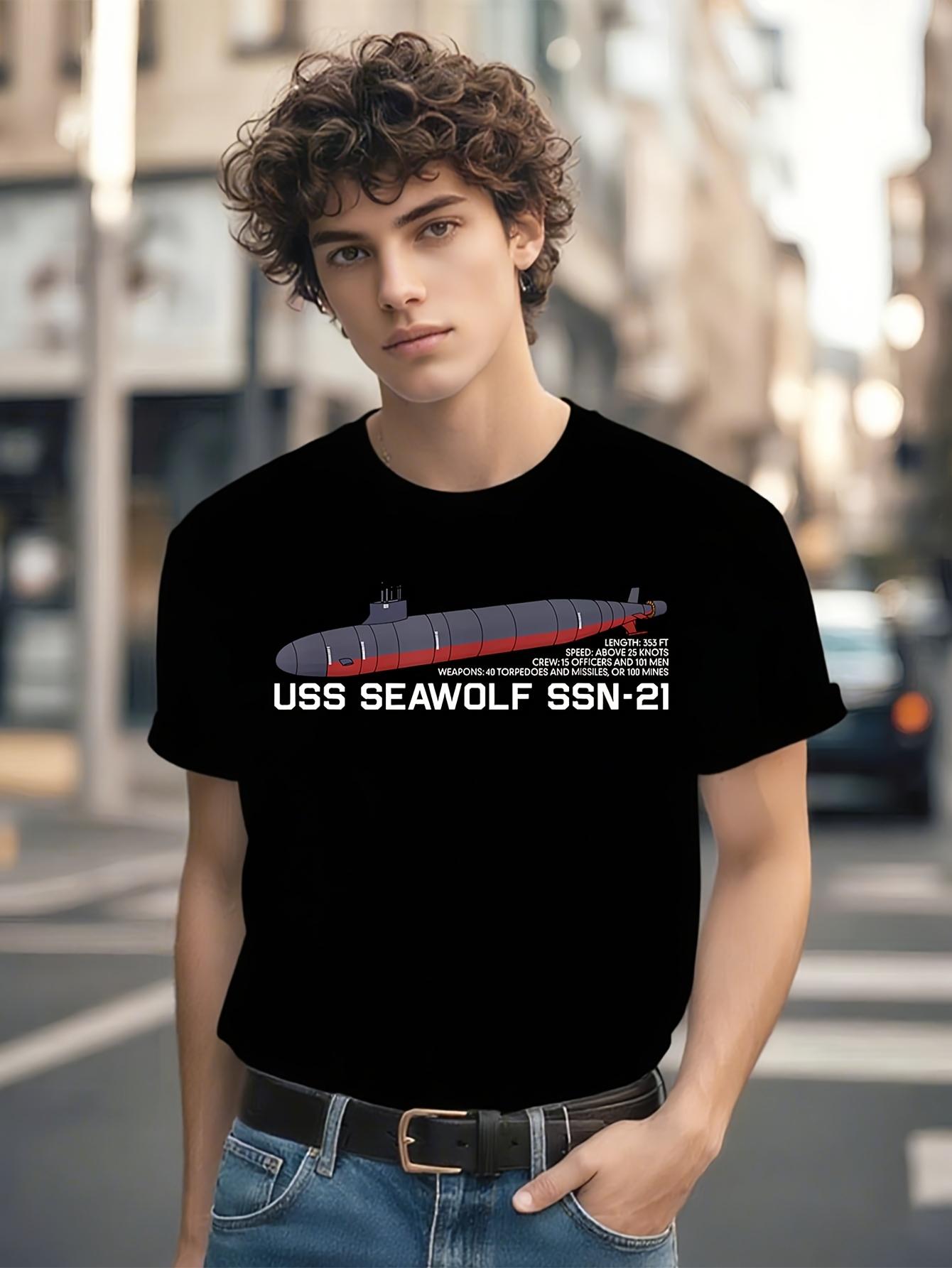 USS Seawolf SSN-21 Graphic All-Season Cotton T-shirt XXXL