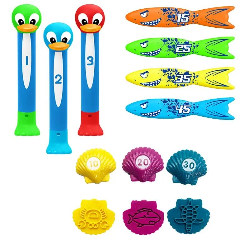 Children'S Swimming Diving Toys Fish Dolphin Buoy Pool Submerged Diving Water Rings Diamond Water Circle Game Suit Can Be Reused
