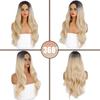 MERISIHAIR Dámské Gradient Černá Blond dlouhá vlnitá paruka 27 palcová přírodní dlouhé kudrnaté vlasy vlnitá paruka ze syntetických tepelně odolných vláken paruka