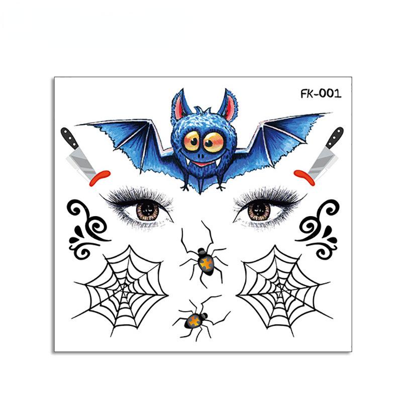 Дети Хэллоуин Татуировка Наклейка Мультфильм Смешная Татуировка Наклейка Шрам Ужас Украшения Поддельные Наклейки Креативный Фейс Арт Праздничный Декор