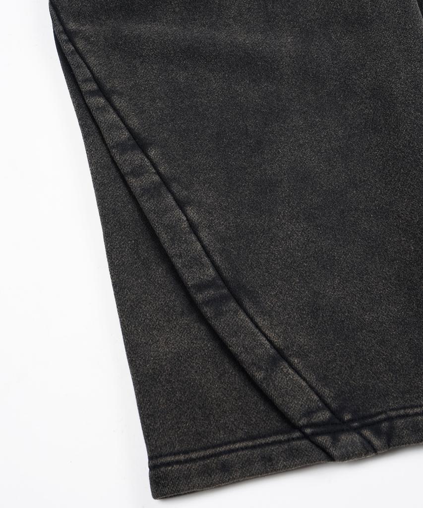 BIRBANTE Garment-Washed Comfort Loose Fit One-Pleat Sweatpants - Charcoal
