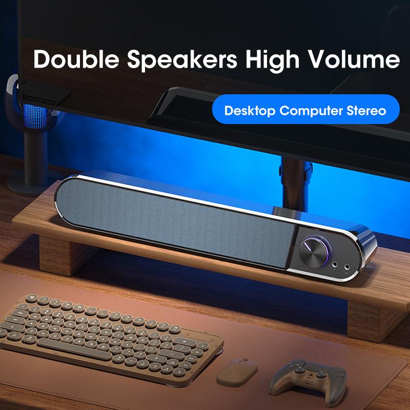 Wired Wireless Bluetooth Speaker USB Powered PC Soundbar for TV Computer Laptop Gaming Home Theater Surround Sound System