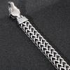 Men's Double Wolf Head Bracelet Man Vintage 12MM Width 316l Stainless Steel Punk Chain Gothic Animal Jewelry Accessory for Men