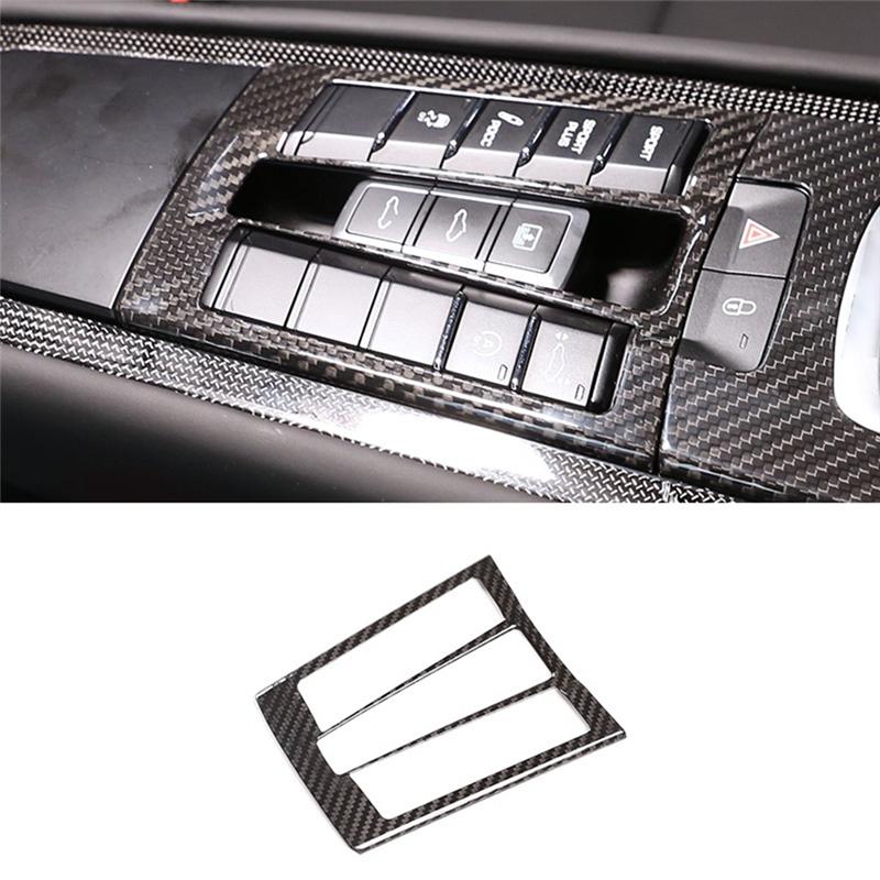 For Porsche 911 718 2012-2019 Dry Carbon Fiber Central Control Mode Switch Button Panel Trim Sticker Car Replacement Accessories