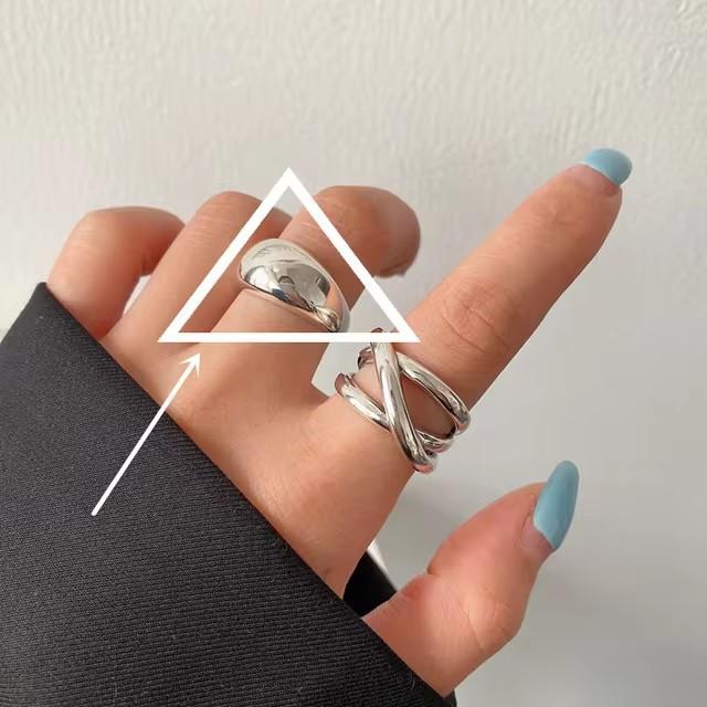 925 Silve Frosted Moon Ring for Women Girl Letter Versatile Irregular Jewelry Gift