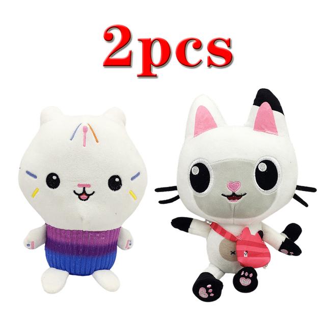 25cm 7-teiliges Gabby's Puppenhaus Plüschtier Zeichentrick-Stofftier Meerjungfrauenkatze Meerjungfrauen-Plüschpuppe Weihnachtsgeschenk für Kinder