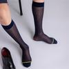 Men's Ultra Thin Nylon Dress Socks Soft See Through Breathable Calf Length Socks Long Stockings for Business Formal Wear
