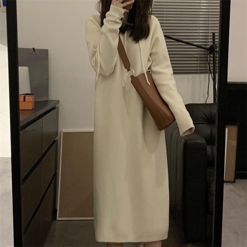 YYFS Women's Fashion Casual Fall Winter Solid Color Print Long Sleeve Hooded Sweaters