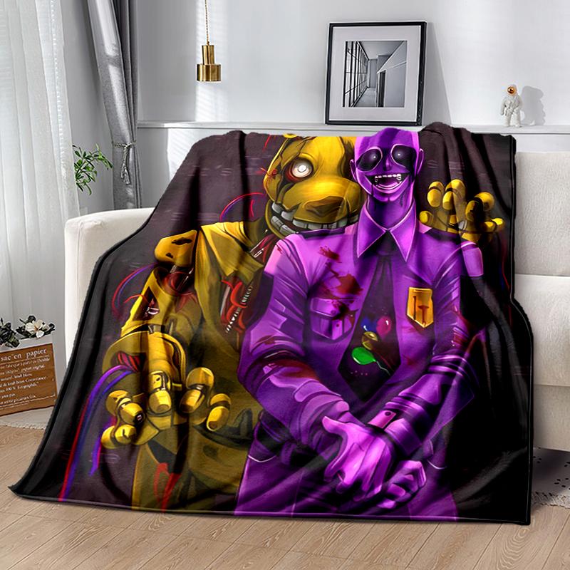 1pc Blanket Five Nights at Freddy's2 Print Design, Lightweight Blanket for Sofa, Bed- Soft &Warm, Gift for All Seasons like Christmas, Halloween