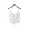Traje Francés Dulce Floral 2026: Camisola con cordones y Falda de cintura alta