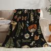 Flannel Throw Blanket Mushroom Print Blanket Super Soft Cozy Sofa Nap Blanket Home Blanket Perfect Home Gift for Her