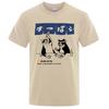 Harajuku Japanische Katze Trink-Tops Herrenmode O-Ausschnitt T-Shirt Straße Sommer Übergroße Kleidung Hip Hop Sweat Baumwoll-T-Shirts