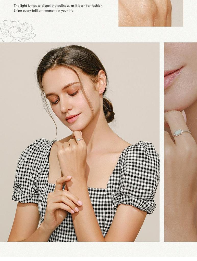 Modian S925 Sterling Silver Opal Ring - Korean Style, Light Luxury, Versatile, High-End Feel for Women's Temperament.