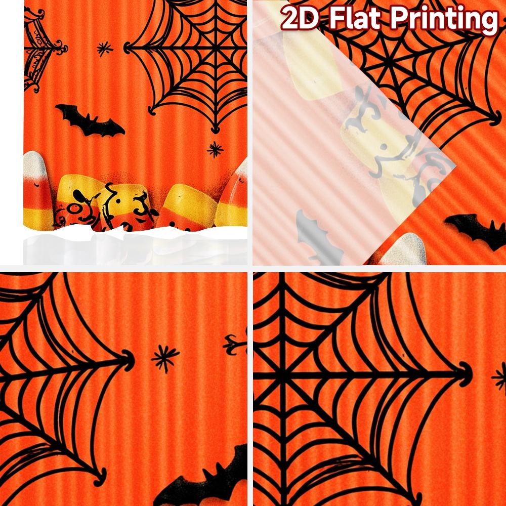 2D FLAT PRINTING 2pcs Curtains (Without Rod) Halloween Candy and Bats Saint Patrick is Day Festival Creative Curtains Versatile
