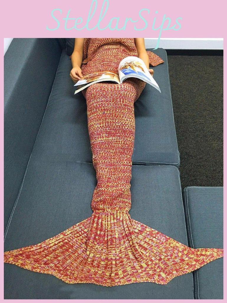 Mermaid Tail Blanket With Warm Acrylic Material For Teen Room And Lounge Comfort