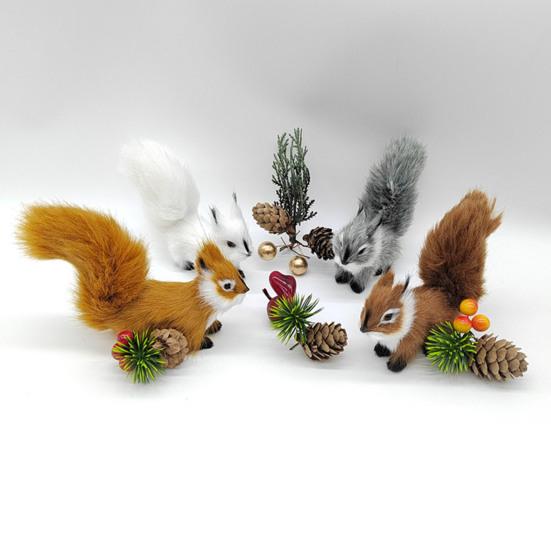 Eichhörnchen Modell Kunstfell Realistisch Niedlich Nagetier Miniatur Figur Ornament Handwerk Mini Fake Eichhörnchen Statue Figur Ornament Geburtstagsgeschenk