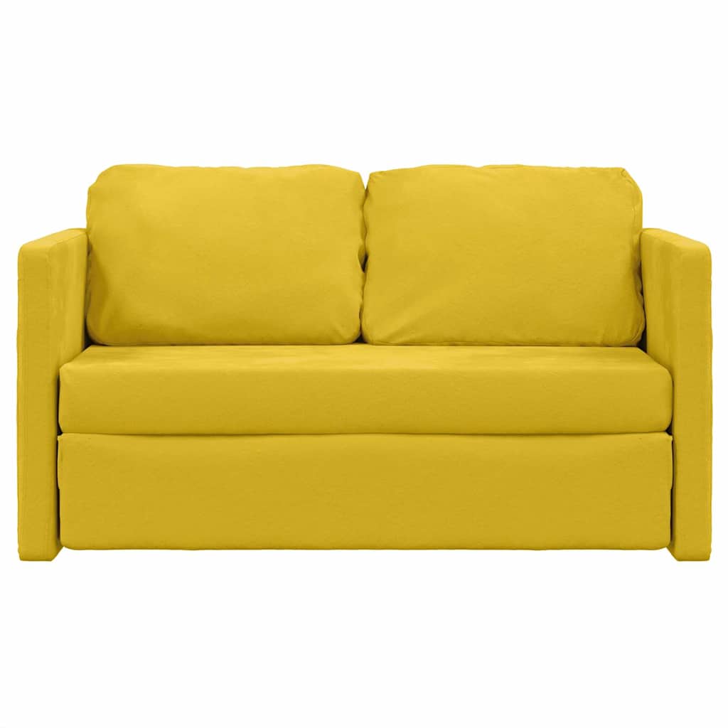 Vidaxl 2-in-1 Floor Sofa, Dark Yellow, 122X204X55 Cm, Velvet