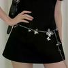 1Pcs Metal Butterfly Tassel All-match Waist Chain Women Belt For Dress Vintage High Waist Chain Belt For Women