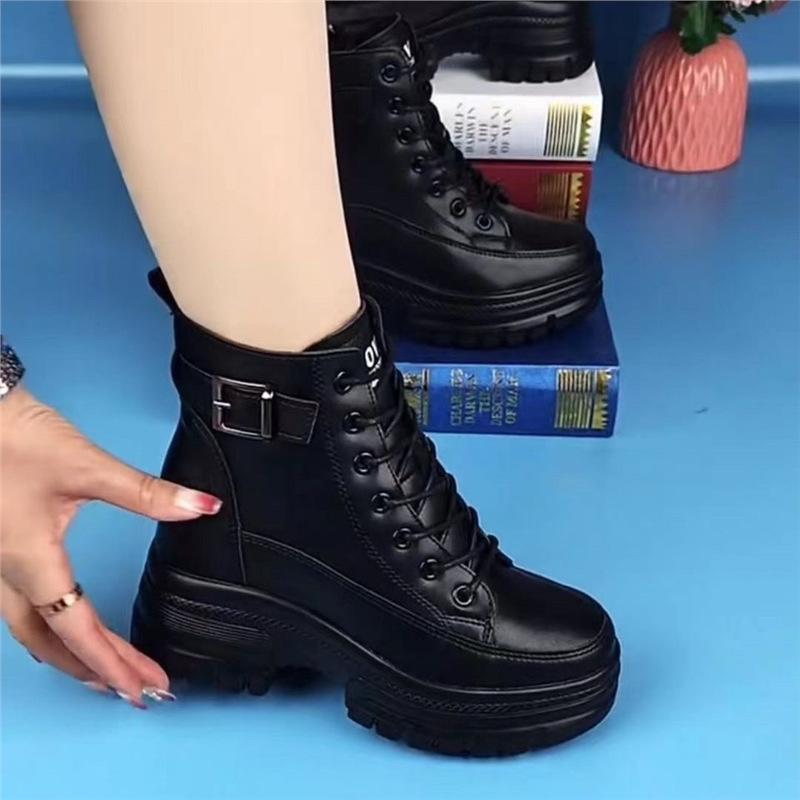 Short Boots for Women 2026 New Autumn and Winter with Plush Cotton Boots Versatile Short Boots for Women