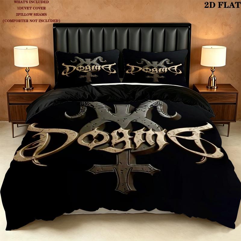Dogma Pattern Bedding uilt Set uilt Cover Pillowcase Home Decoration Birthday Gift (1 * duvet cover + 2 * pillowcase without core)
