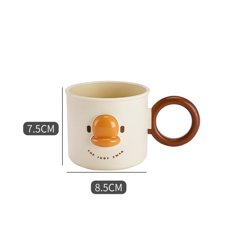 Mouthwash Cup Cartoon Round Tooth Brushing Cup Handled Washing Cup Plastic Water Cup Children s Mouth Cup Couple Cup