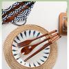 Japanese Portable Lunch Set: Cloth Bag with Wooden Spoon, Fork, and Chopsticks
