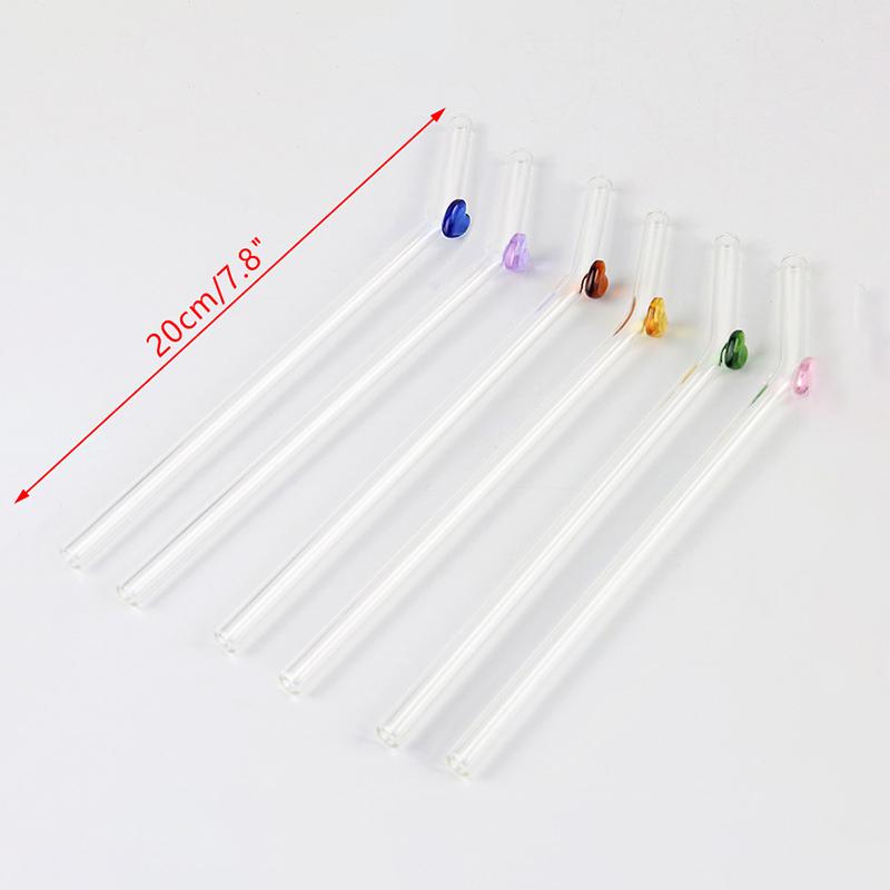 Heart Glass Straw Reusable Drinking Straws Cute Straw For Festival Party Wedding Cocktail Bar Beachs
