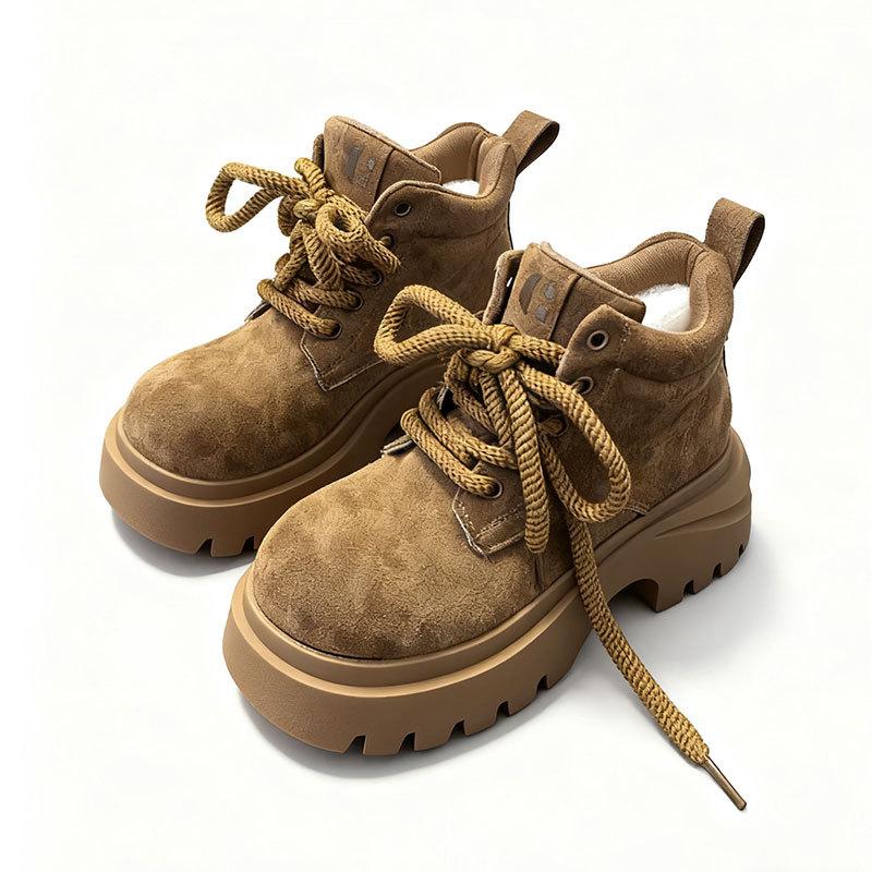 Retro Fashion Platform Martin Boots Women's Spring and Autumn New British Style Versatile Big Yellow Boots Women