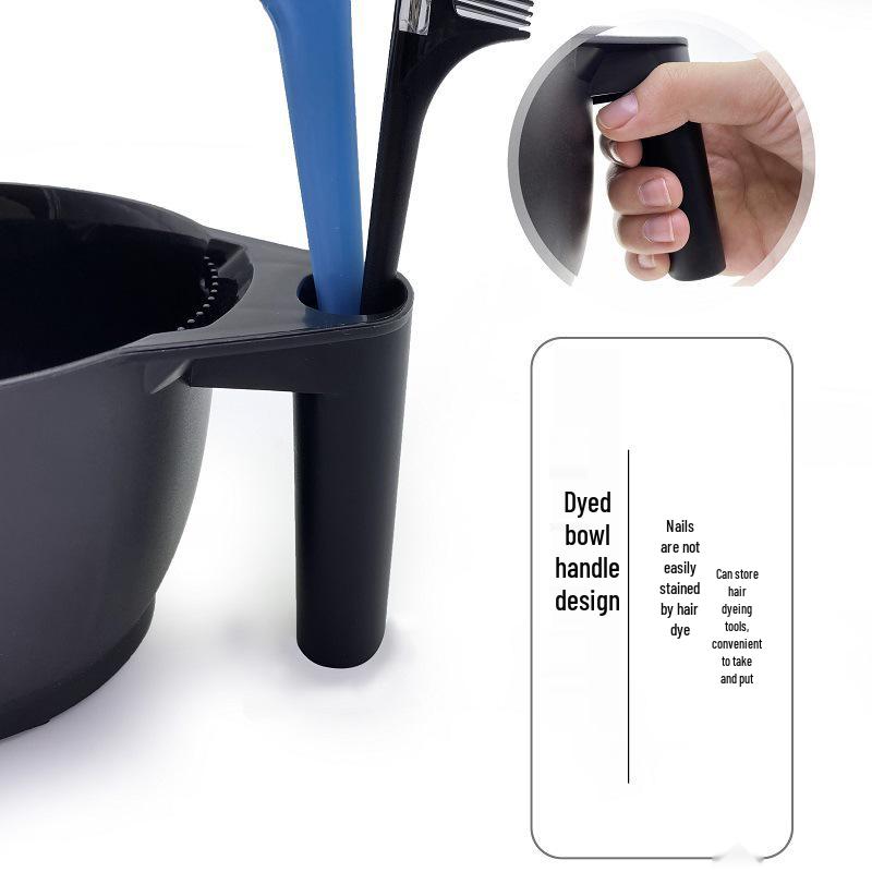 Eco-Friendly Black Hairdye Mixing Bowl - Round, Handheld, Salon-Grade