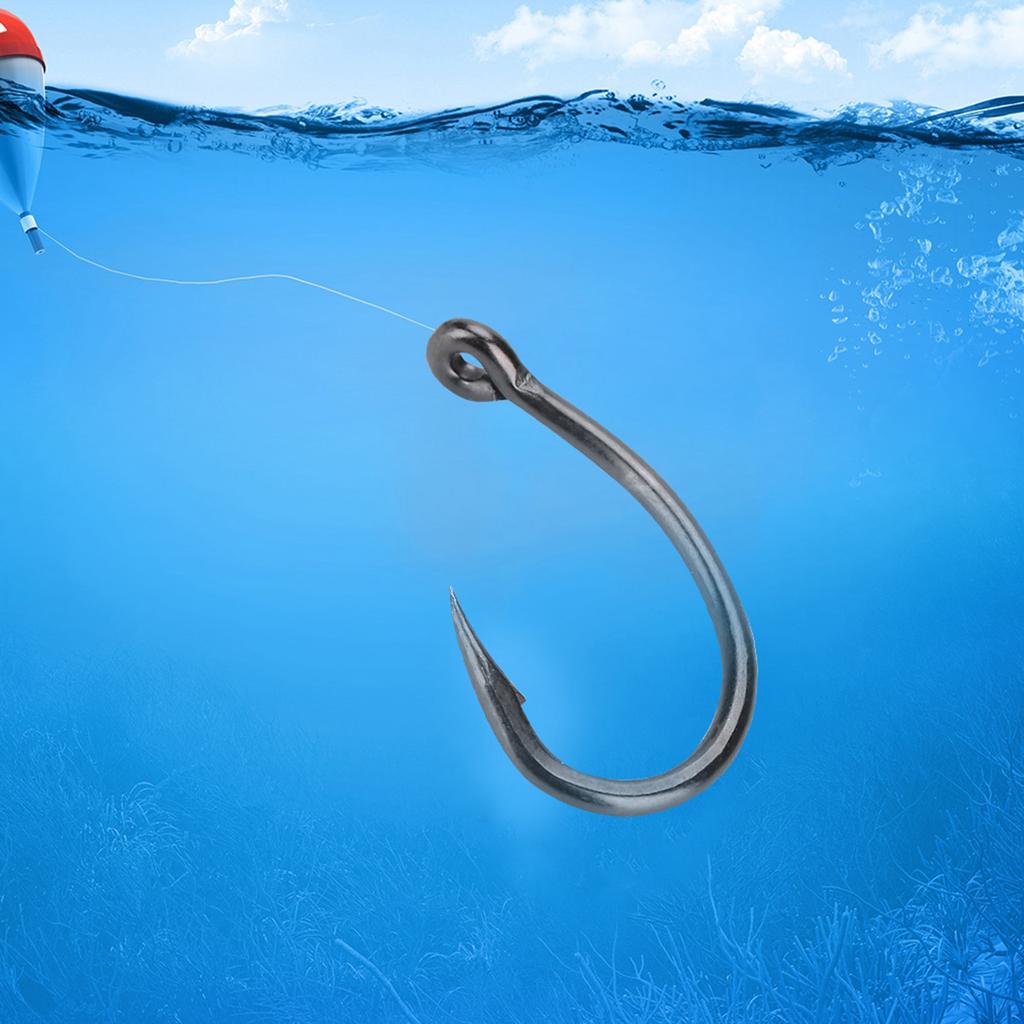 30 Pezzi Amo da Pesca in Acciaio al Carbonio Perforato Affilato con Ardiglione per Pesca in Mare (10 #)